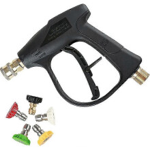 Pistola per idropulitrice ad alta pressione con 5 ugelli, 4350 PSI, attacco rapido da 1/4", ingresso M22