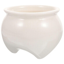 White Ceramic Flower Pot for Succulents 9x9x7cm Home Office Plant Container