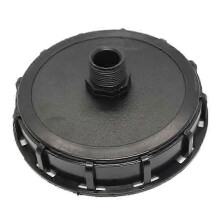 IBC Cap with DN150 1 Inch External Thread, Black Plastic Cover for Ton Barrel, Single Hole Water Inlet