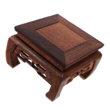 Supporto in legno per vasi, acquari e oggetti decorativi, base quadrata marrone 14,5x14,5x9,5 cm