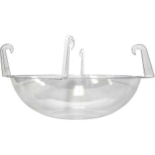 Doorzichtige plastic hangende plantenbak met bolvormige afwateringsbak van 35,5 cm (14 inch) voor binnen- en buitenplanten.