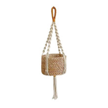 Portavasi in macramè con tasche a rete, vasi sospesi in corda di cotone in stile boho per piante da interno