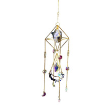 Campanelli a vento Kayannuo con diamanti di cristallo per esterni, ciondolo da 50 cm con pietre naturali per balcone