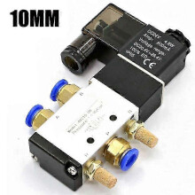Pneumatyczny zawór elektromagnetyczny 5-drożny, 2-pozycyjny, cewka 12 V, 24 V, 220 V, porty 4-12 mm, IP65, powietrze i gaz