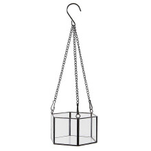 Modern Hanging Glass Terrarium Geometric Hexagon Brass Frame Planter for Succulent Air Plants