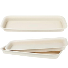 3pcs Plastic Plant Pot Trays Water Collecting Saucers 34x14x3cm Anti-Slip Base