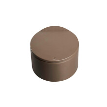 Mini cestino da appoggio con coperchio, marrone, con sacchetto interno rimovibile, pattumiera a pressione per piccoli spazi.