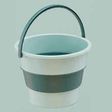 17L Folding Portable Plastic Bucket, Outdoor Fishing Wash Barrel with Reinforced Handle