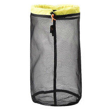 LUCKSTONE Waszak met trekkoord en mesh-structuur, 20x41 cm, opvouwbare organizer voor kampeer-, reis- en sportuitrusting