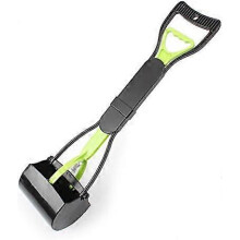 Long Handle Folding Dog Scooper, 27" Portable Pet Waste Removal Tool with Serrated Edge