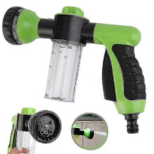 Tuinslangsproeier met 100 ml reservoir voor zeep of meststof, instelbare mengverhouding, 8 standen, vergrendelbare trekker.