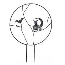 Halloween Witch or Bat Metal Plant Trellis 30x40cm Climbing Vine Support Frame for Garden
