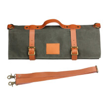 Chefs Tool Roll Bag Canvas Water Resistant with Ergonomic Handle for Kitchen Tools Storage