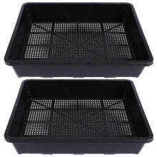 Kweekschalen/plantenbakken, 2 stuks, zwart plastic, voor het kweken van zaden en het ontkiemen van de zaailingen.