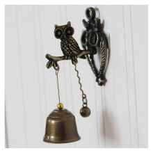Campanello a vento magnetico a forma di gufo, decorazione retrò per porta, negozio, per interni ed esterni