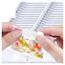 Mini dispenser per pillole in EVA trasparente con cerniera scorrevole, impermeabile, autosigillante, ideale per viaggi e come custodia per gioielli.