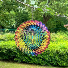Metal Wind Spinner Iron Mandala Evil Eye Design for Outdoor Indoor Decor