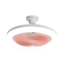 YOBOLK Plafondventilator met verlichting, ingebouwde lage ventilator met lamp, plafondlamp met ventilator, verborgen elektrische ventilator met