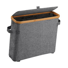 Mornei bamboe toiletpapierhouder, vrijstaande houder, handige toiletpapierhouder, grijs