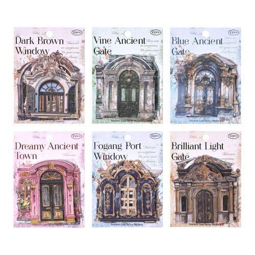 Sticker Booklets Artistic Decorative Sticker-Dark brown window 1
