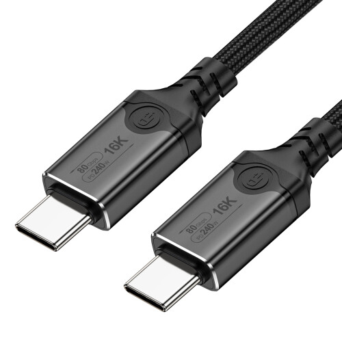 USB5 Cable 80Gbps Data Transfer 240W USB C to USB C Cable-0.5m 1