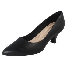 (Black, UK 5.5) Ladies Clarks Formal Leather Slip On Smart Work Court Shoes - Kepley Vine