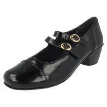 (Black, UK 3.5) Ladies Rieker Block Heel Shoes 41758