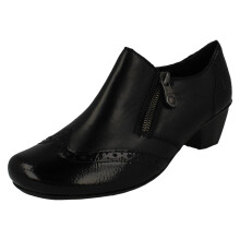 (Black, UK 4) Ladies Rieker Smart Slip On Trouser Shoes 41757