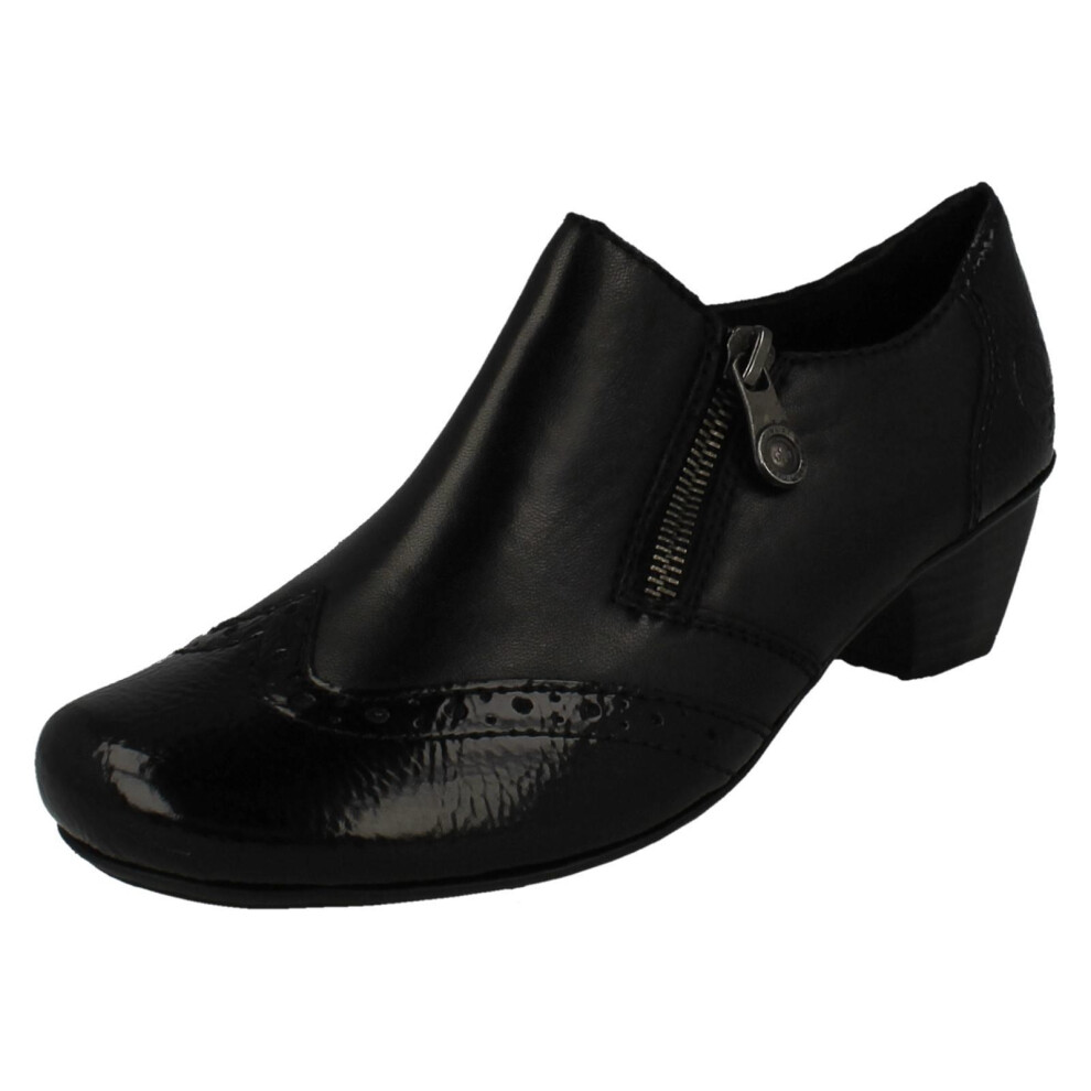 Rieker (Black, Uk 6.5) Ladies Smart Slip On Trouser Shoes 41757