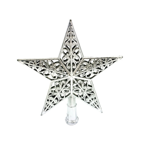 Silver Star Christmas Tree Topper 20 cm