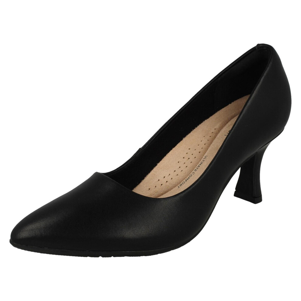 Clarks (, Uk 5) Ladies Elegant Pointed Toe Court Shoes - Kataleyna Gem Black
