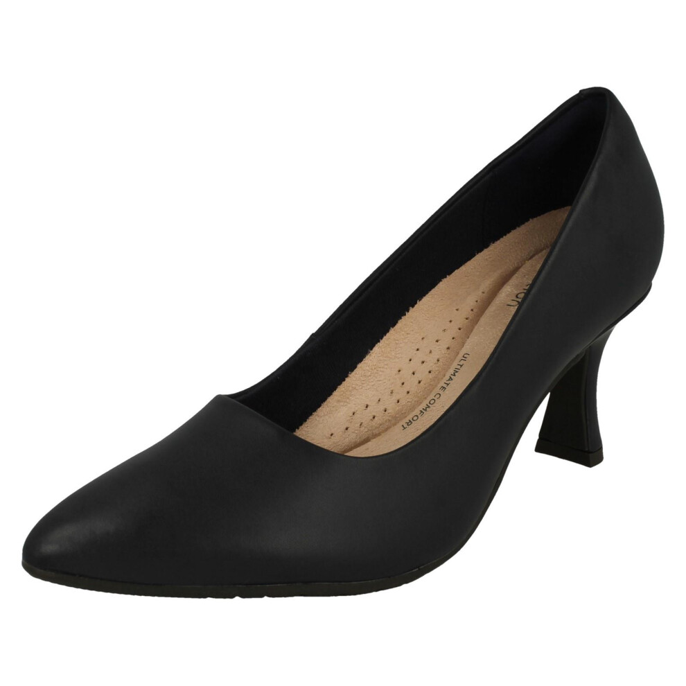 Clarks (Navy, Uk 6) Ladies Elegant Pointed Toe Court Shoes - Kataleyna Gem Blue