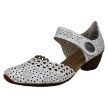(White, UK 7.5) Ladies Rieker Punched Detailed Summer Shoes 43753