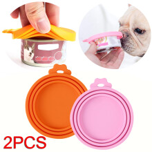 Tapa de silicona reutilizable para latas (paquete de 2) para almacenar comida para mascotas.