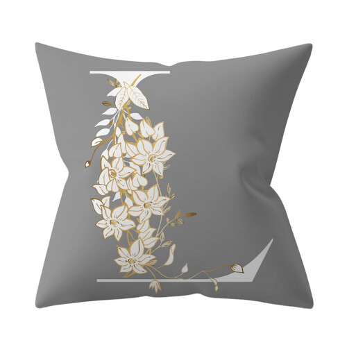 Silk Pillow Case Cotton 45x45 cm Alphabet Design