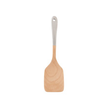 HKUKY wooden cooking spoons set with holder, 3 pieces