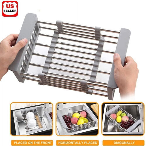 LINKPAL stainless steel retractable sink strainer small