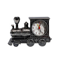 Railway Engine Alarm Clock Black Desktop Ornament