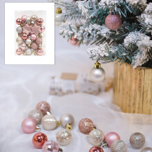 Light Gold Christmas Balls 3cm 33 pcs