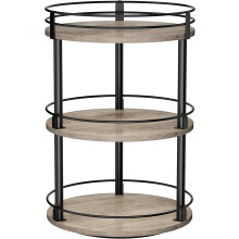 Lazy Susan Organizer 3-Tier Rotating Spice Rack Greige