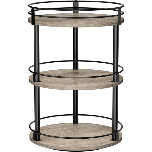 Lazy Susan Organizer 3-Tier Rotating Spice Rack Greige