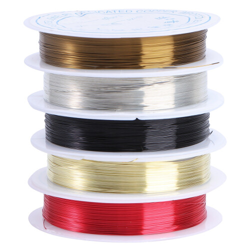 Copper Wire Jewelry Making 26 Gauge Thin Bare Wire 5 Rolls