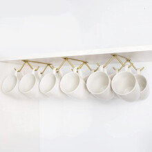 Cabinet mug hook gold metal holder 1 pack