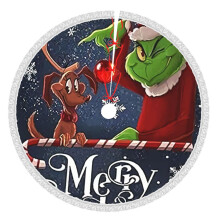Grin-Ch Christmas Tree Skirt 36 Inch Rustic Holiday Decor