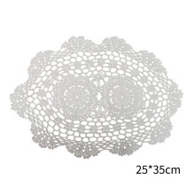 Ovales Platzset aus Baumwollspitze mit floralem Vintage-Muster, 30 cm (12 Zoll)