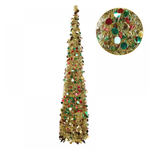 5ft Shiny Sequin Pop-Up Christmas Tree with Stand