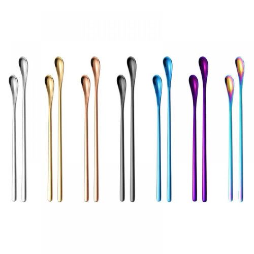 Cuillère à café en acier inoxydable 304, manche long