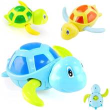 Juguetes de baño de cuerda para niños de 1 año en adelante: Set de 3 tortugas flotantes