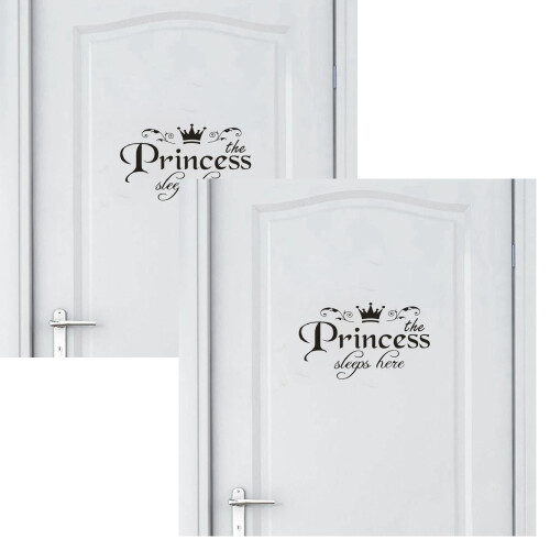 Αυτοκόλλητα τοίχου Princess Sleep Here με αφαιρούμενο λουλούδι