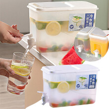 Distributeur de boissons en plastique de 4 litres avec robinet pour réfrigérateur